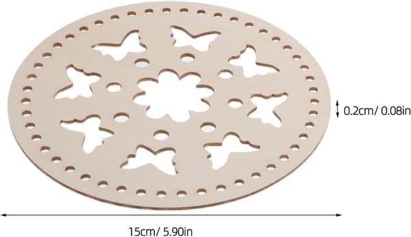 6 st trärunda väskbottenformare set 6' cirkelformad korg träbas