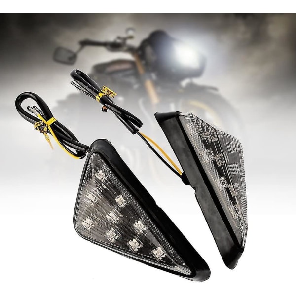 Motorsykkel LED Blinklys // Blinklys, 2 stk Motorsykkel Amber Led Blinklys 12v Euro Triangle Innfelt Blinklys For Motorcy