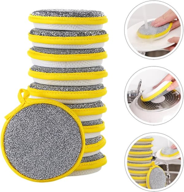 20 stk oppvasksvamper Kjøkkenskrubbere for oppvask Non-stick overflate Forbedret tykkelse Solid nylonsvamp