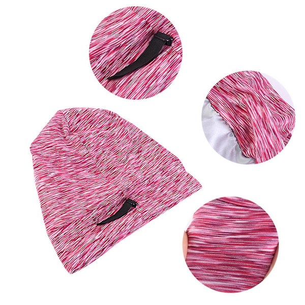 Satinformet Bonnet-sovehette for kvinner, justerbar, løs beanie-turbanhatt Gary