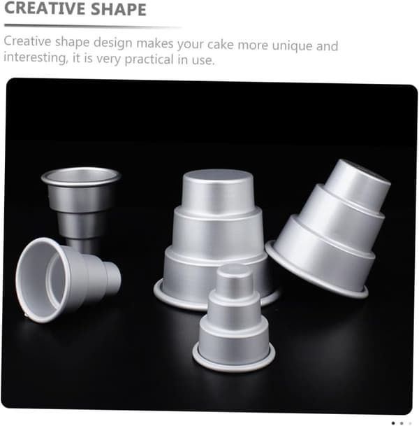 4 stk. 3-lags kageforme Mini kageforme Aluminiumlegering Kreative bageforme