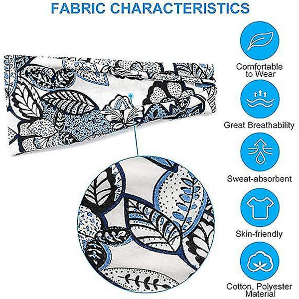 6 stk Elastiske Hodebånd Lett Myk Fuktighetsabsorberende Bandana