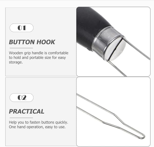 3 stk. knappetråderverktøy for knapper til sying, DIY og elastisk tråding