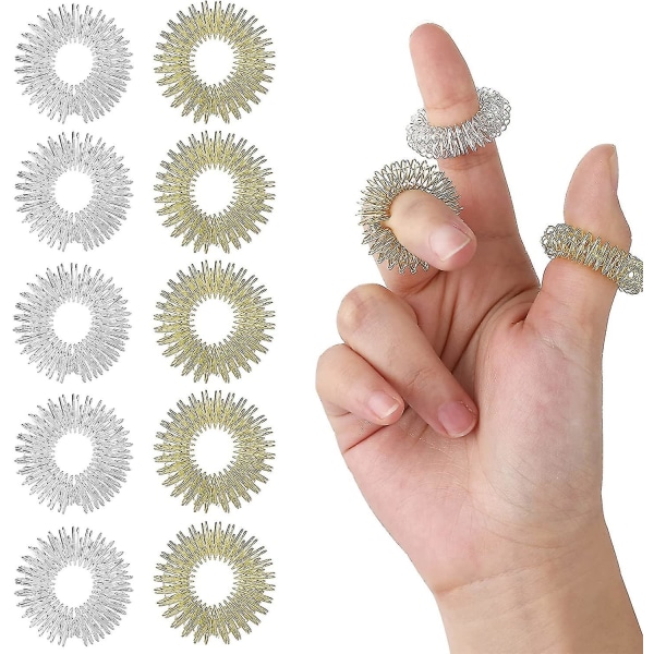 Fingerringar, Spiky Finger Ring Akupressur Ring Set för tonåringar,