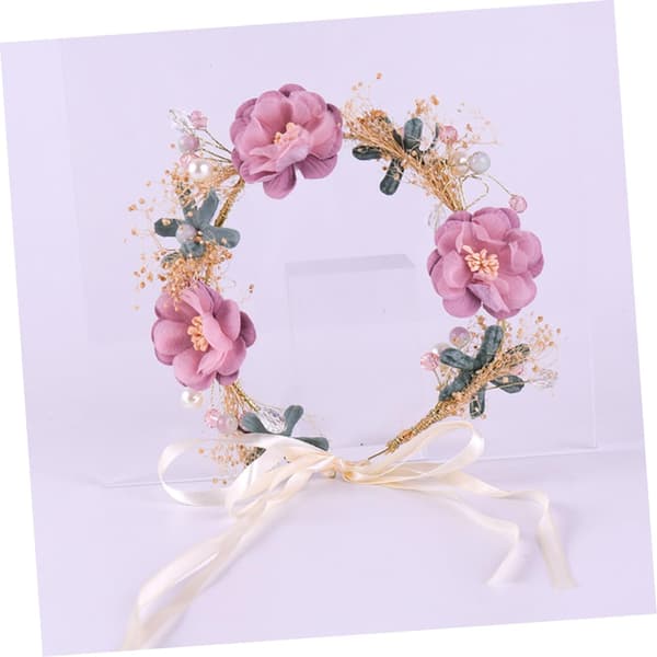 Blomsterhårbånd kunstig for bryllup og fester Stilig hårtilbehør for kvinner