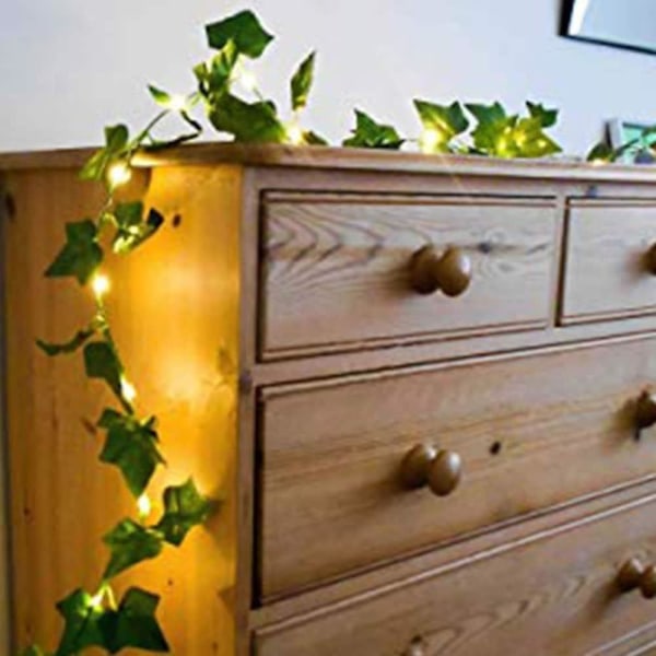 100 LED:n 10m Rattan-seinävaippa keinotekoiset kasvit köynnös