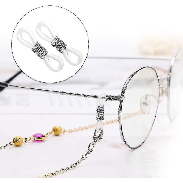 50 stk Holder Kæde Brille Ender Brille Kæde Strop Loop Ender af Glas Snor Ender af Brille Kæde Holder Silikone Snorremme Gør-det-selv Perle Linking Eye