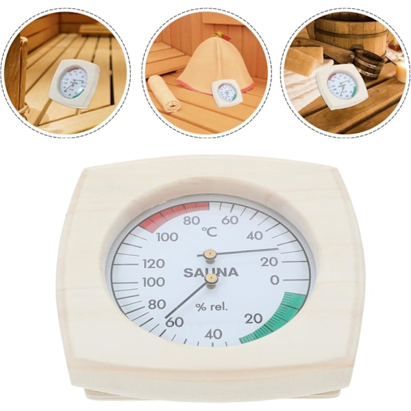 Dörrtemperaturmätare Bastu Hygrometer Termometer Fuktighetsmätare