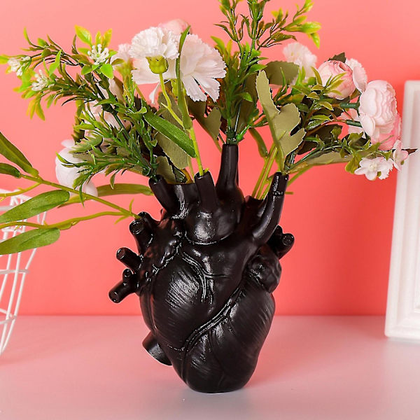 Hjertevase Resin Skulptur Kreativ Form Skrivebordsdekor