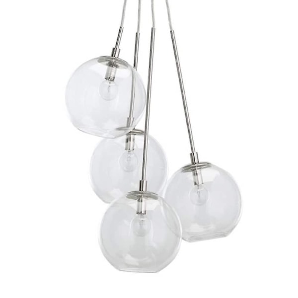 4-lys 40 cm Mini Style Pendel Light Metal Glass Cluster