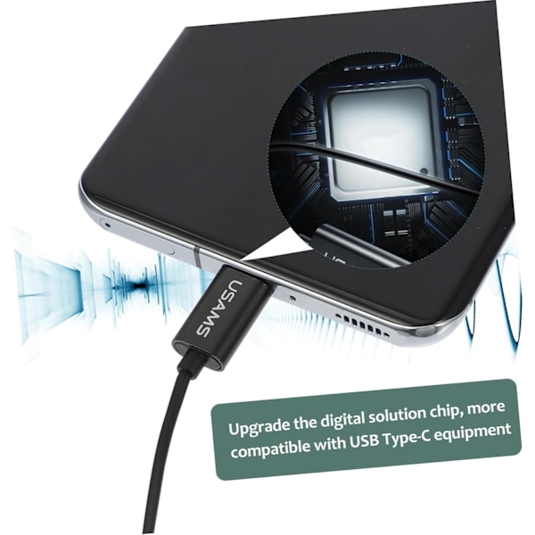 USB Type-C Hodetelefoner Støyreduserende In-ear Headset Mikrofon for Telefon/Nettbrett
