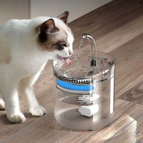Cat Water Fontän och Dispenser Cat Water Fontän Hund Water Dispenser 1,8l Super Tyst Automatisk Dricksfontän Med Kran Transparent Design