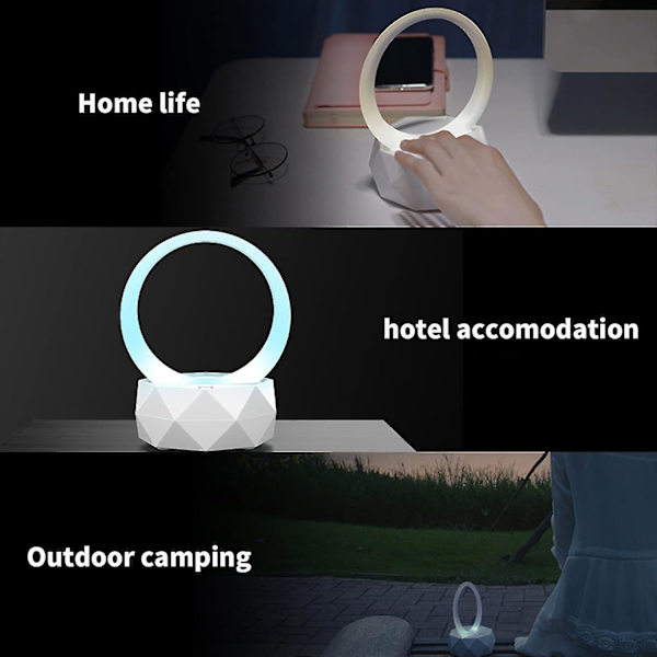 Bluetooth Ring Natlampe Højttaler Farveskiftende Bærbar