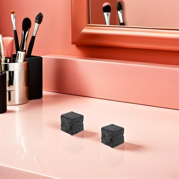 5 stk. sorte firkantede vulkanske sten aromaterapi diffusere 3x3x3 cm