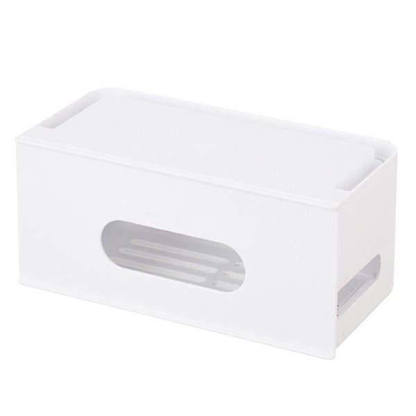 1 kpl Abs Double Drawer Router Container Säiliö Pöytäkoneen Power hallinta Säilytyslaatikko kotiin (valkoinen)