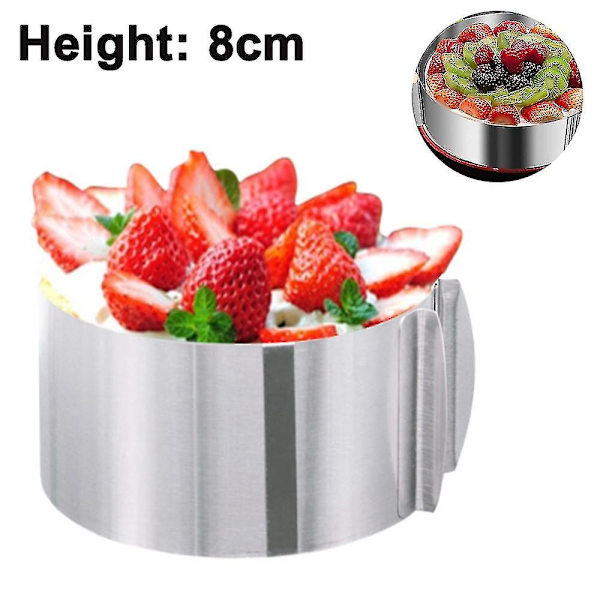 Kakaform, 20 till 40 cm Justerbar Kaka Ring i Rostfritt Stål, Kaka Krage Mousse Form