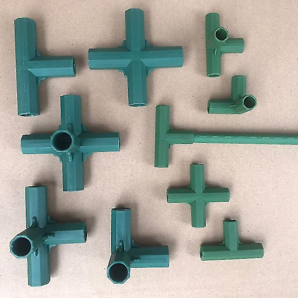 Plastbelagte Stokkforbindelser for Hagekonstruksjoner/Støtter Bur/Fruktbur/Nettingrammer/Gjerder, Drivhusramme Møbelbygging Forbindelser
