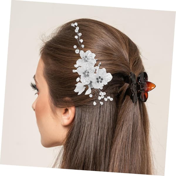 2 stk. Perle Hårpynt Brudeblomst Hårnåle Rhinestone Bryllupshår Tilbehør