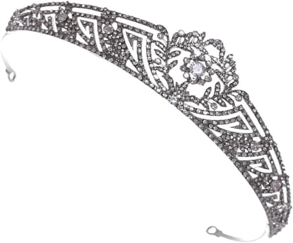 Rhinestone krone elegant tiara dekor bryllup brud hodeplagg sølv rhinestones elegant krone hodeplagg