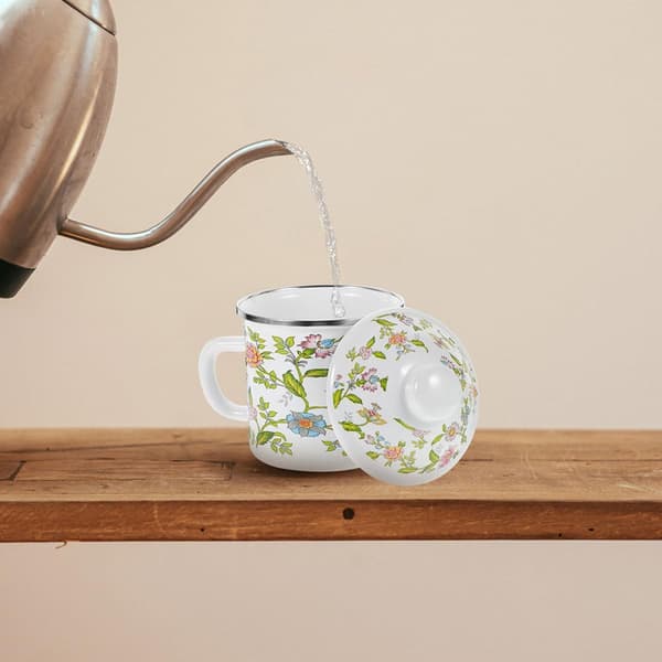 750 ml emaljekaffe-tekopp med sklisikkert håndtak, ikke lett å deformere, stilig, solid drikkekopp