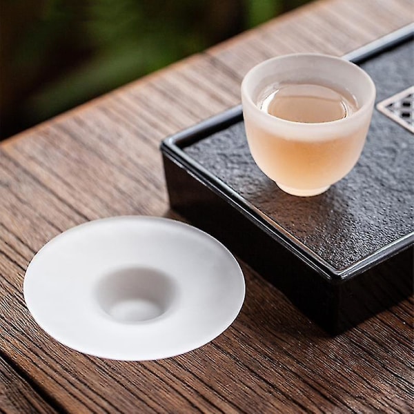 Molnfrostade Tekoppar i Glas Bärbar Kopp och Fat Set