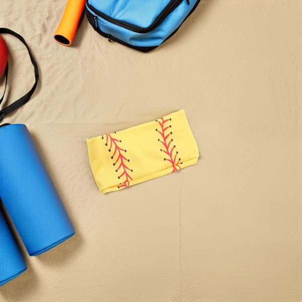 4-pack gula sportpannband för softball – elastiska svettabsorberande bomullshårband