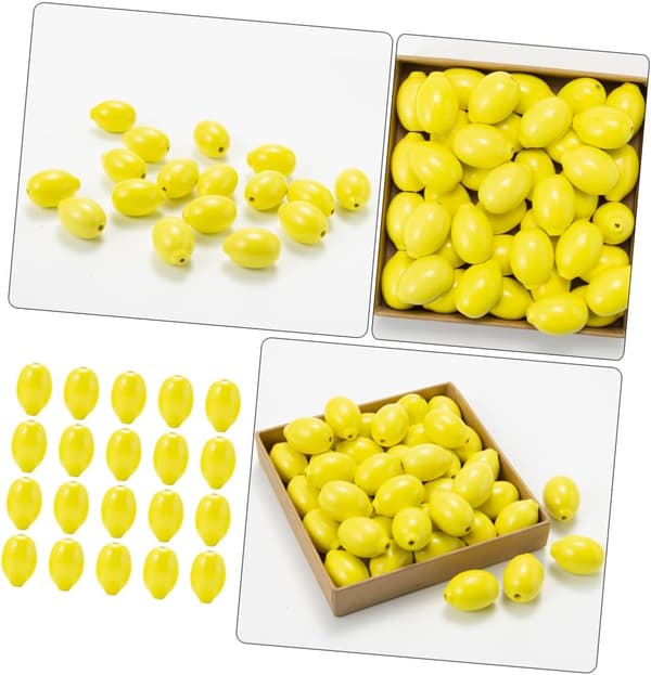 20 st citron träpärlor DIY smyckespärlor dekor med jutesnöre