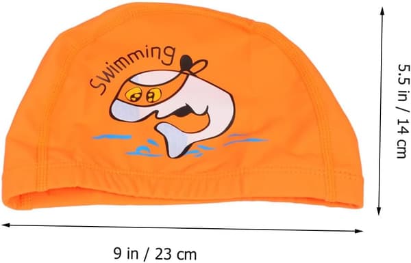 2 st badmössa med delfinmönster, elastisk badmössa för pojkar, orange badtillbehör