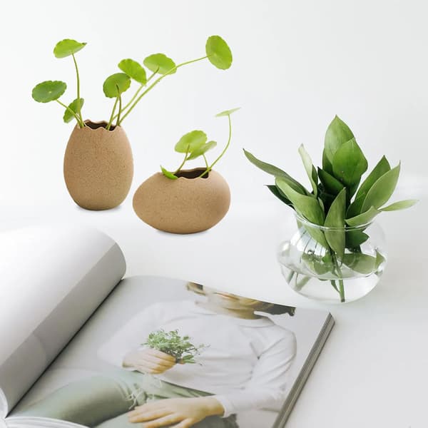 2 st äggskalsformad vas hydroponik blomvas keramisk kreativ konstnärlig
