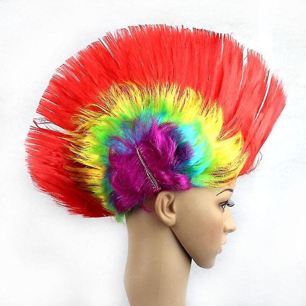 80s Street Punk Wig, Mohawk, Multi Colors