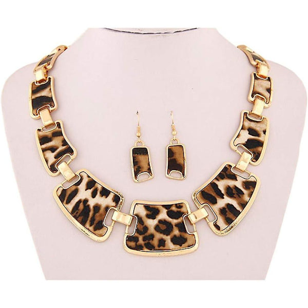 Bröllopshalsband Kvinna Mode Halsband Och 1 Par Örhängen Set (brun, Storlek)