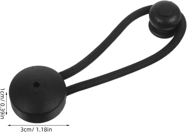 Sort nylon båd bungee snor fastgørelsesreb clips og trykknap