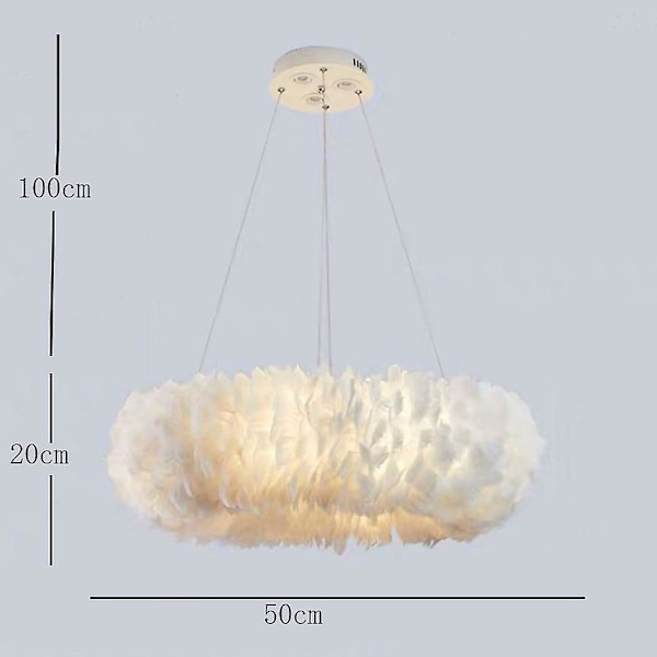 50cm Hängande Lykta LED Fjäderlampa Romantisk Ring Metall