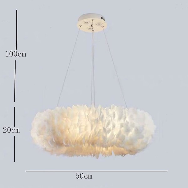 50cm Hængende Lanterne LED Fjederlys Romantisk Ring Metal