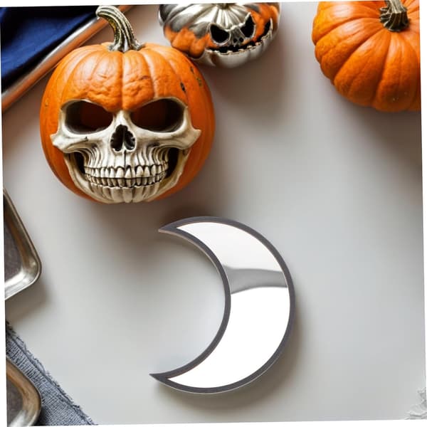 Gotisk selvklebende veggspeil Måneform Halloween dekorative speilfliser