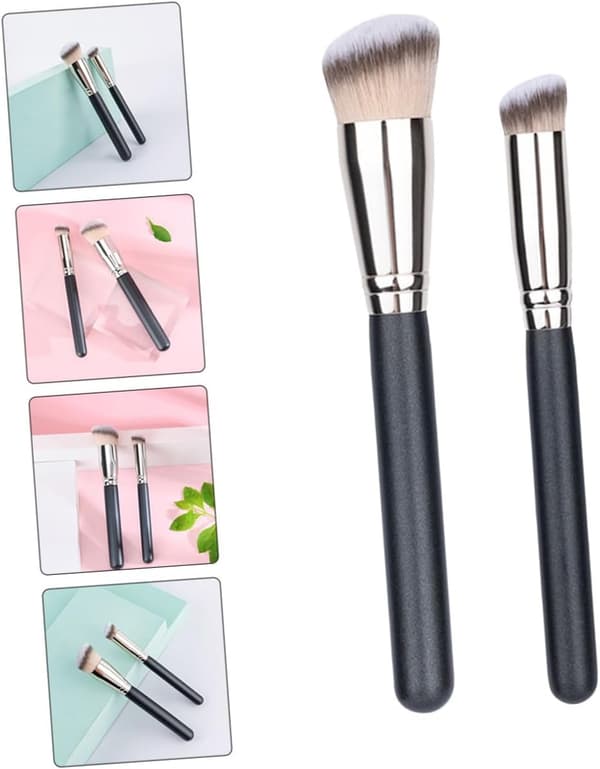 2 stk. makeupbørster til foundation og concealer til ansigtet, værktøj til rejse-makeup og kvindekosmetik