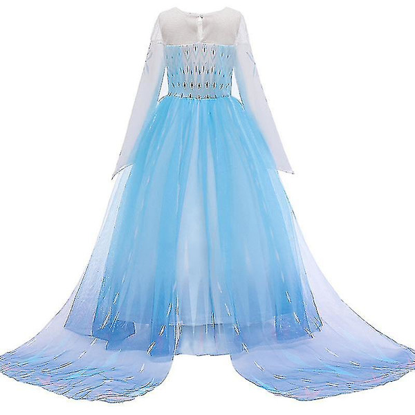2 Elsa Tulleærme Gradient Kostume Børn Piger Performance Fancy Dre 3-4 Years Light Blue