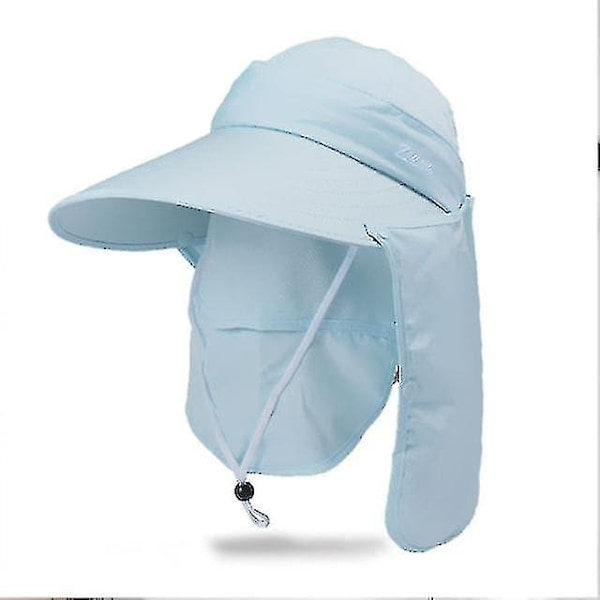 Solhatt for kvinner, storbremmet hatt, sykling, gårdsarbeid, solbeskyttelse, UV-beskyttelse, ansiktshatt Blue