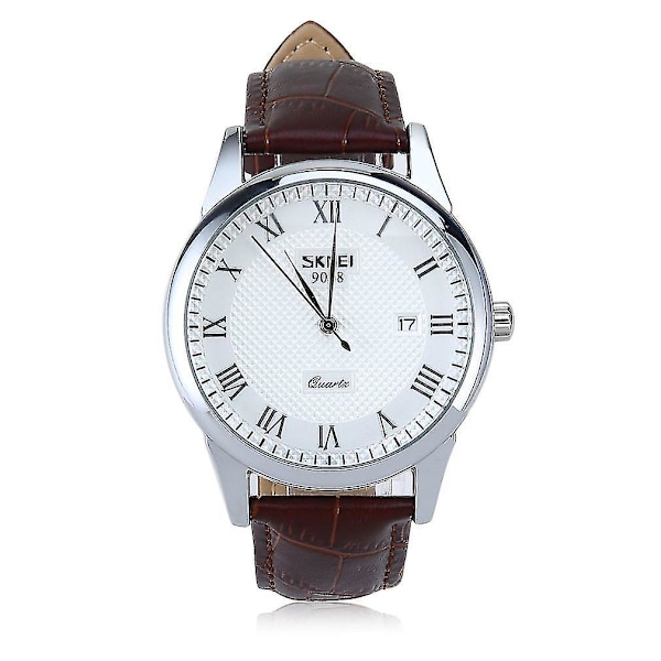 9058 Skmei Vedenkestävä Boutique Quartz-kello Nahkaremmi