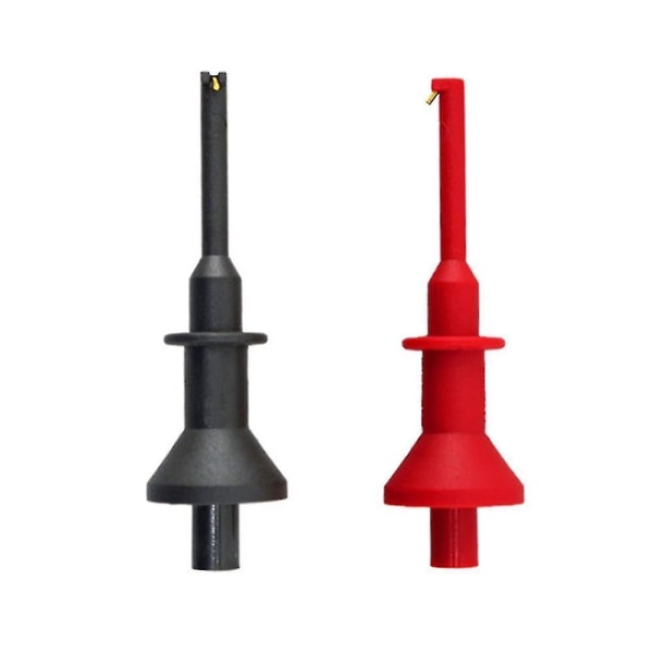 Multimeter testkrokklemme 4 mm gjenget teleskopisk fleksibel sondehåndverktøy (rød+svart) (2 stk)