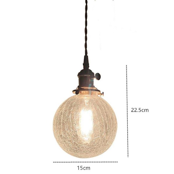12W Retro Bb Chandelier Mässing Glas Sprickt Chandelier