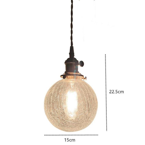 12w Retro Bb Lysekrone Messing Glas Sprækket Lysekrone