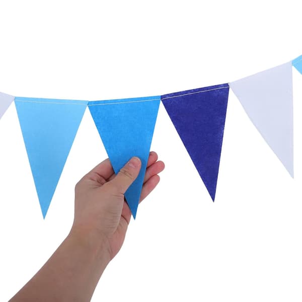 2 stk trekantet vimpelbannerflagg blå mini hengende vimpelflagg f
