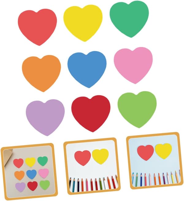 2 sett Valentinsdag hjerteformede papirutklipp DIY håndverkssett