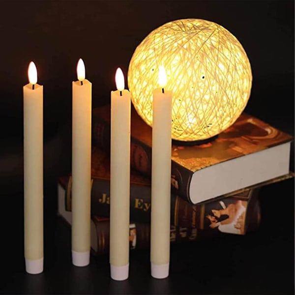 Led Candle Flameless Ivory Taper Remote Cone Light