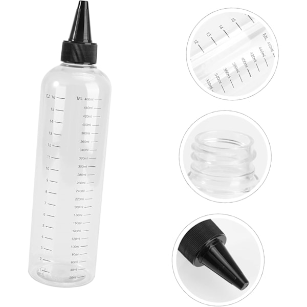 4-pack 500ml Flaskor för Hårbottenbehandling Hårfärgningsmätflaskor