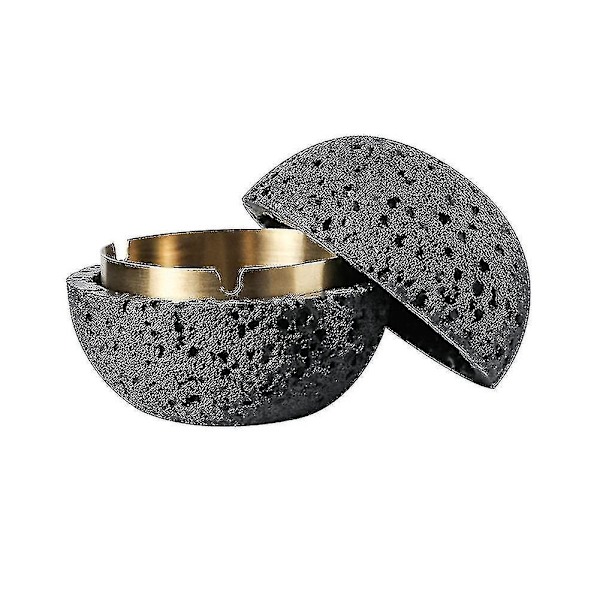 Ny Cement Askkopp Kreativ Personlighet Trend Anti Fly Ash Svart 1st