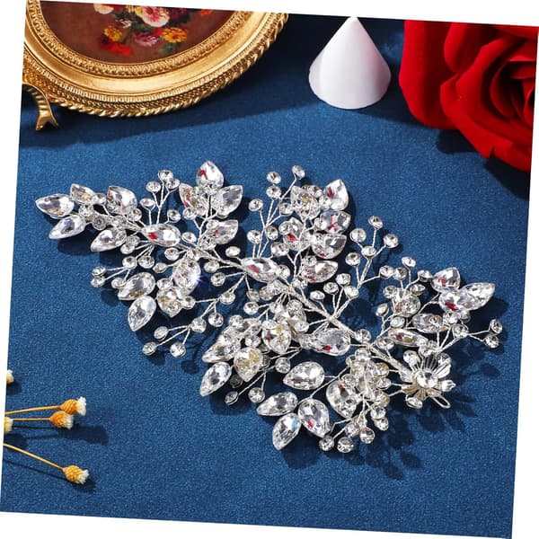 2 stk Rhinestone Brude Hårvin Bryllupshodeplagg Elegante Hårtilbehør for Kvinner