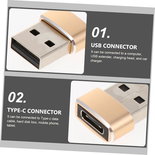 3 stk. Typec til USB Adapter Opladerkabel Powerbank Konverter Tablet Konverter Computer