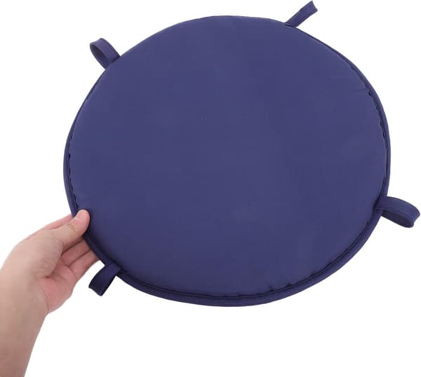 2 stk. runde stolputer med bånd til spisestoler, myk polyester- og svampesetepute